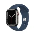 Apple Watch Series 7 (GPS + Cellular, 45mm) - Graphite Stainless Steel Case with Abyss Blue Sport Band - Regular