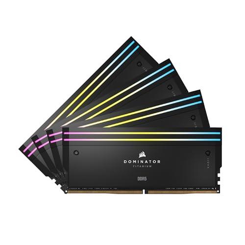 CORSAIR DOMINATOR TITANIUM RGB DDR5 RAM 64GB (4x16GB) DDR5 6400MHz CL32 Intel XMP iCUE Compatible Computer Memory - Black (CMP64GX5M4B6400C32)
