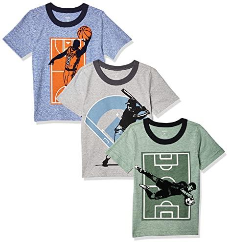 Carter's Boys' Toddler 3-Pack Short-Sleeve Graphic Tees, Multi Sports, 3T