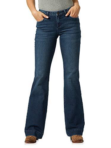 Wrangler Women's Retro Mae Mid Rise Stretch Wide Leg Jean, Sophia, 7W x 34L