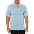 Quiksilver Men's Tahiti Palms 4 Button Up Floral Collared Shirt, Dusk Blue Tahiti Palms 4, Medium