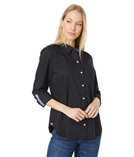 Tommy Hilfiger Button-Down Shirts for Women, Casual Tops, Black 01, X-Large