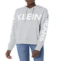 Calvin Klein Women's Long Sleeve Hoodie, Pearl Grey Heather, Medium