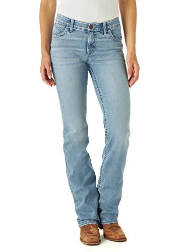 Wrangler Women's Willow Mid Rise Performance Waist Boot Cut Ultimate Riding Jean, Light Wash, 11-36