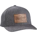 Rawlings Leather Patch Snapback Hat | Multiple Colors Grey