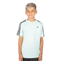 adidas Sportswear Essentials 3-Stripes Kids' Cotton T-Shirt, Turquoise, 11-12 Years