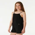 Rip Curl Girl Classic Surf Onesie, Black, Size 14