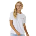 Rip Curl Girls Riptide Relaxed Tee, White, X-Small