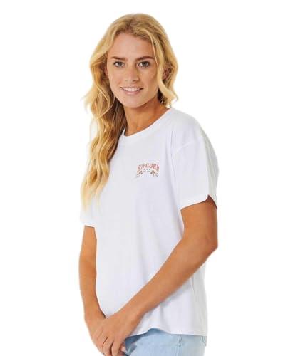 Rip Curl Girls Riptide Relaxed Tee, White, Small