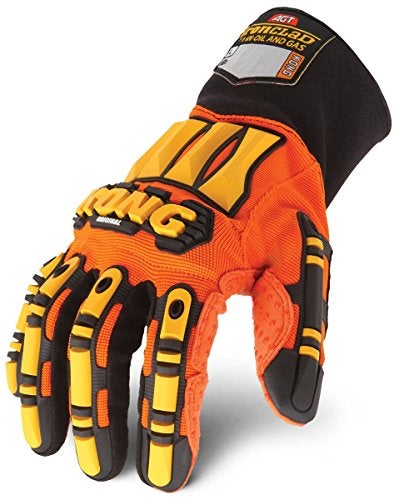 Ironclad KONG Original Oil & Gas Safety Impact Gloves, XXX-Large, Orange/Yellow