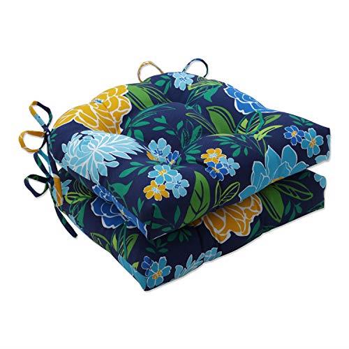 Pillow Perfect Large Chairpad (Set of 2), 17 X 17.5 X 4, Blue