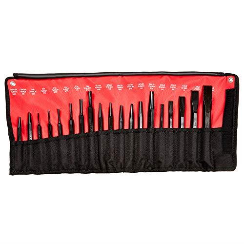 Mayhew Tools 61019 Punch and Chisel Set, Black Oxide Finish, 19-Piece