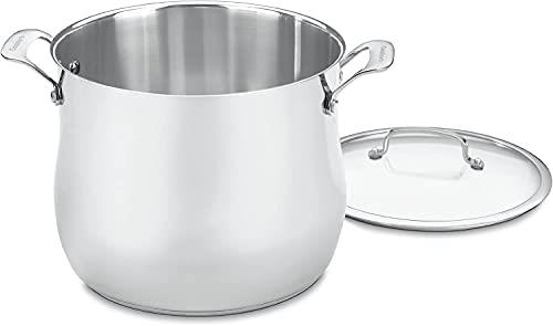 Cuisinart 466-26 Contour Stainless 12-Quart Stockpot with Glass Cover Silver