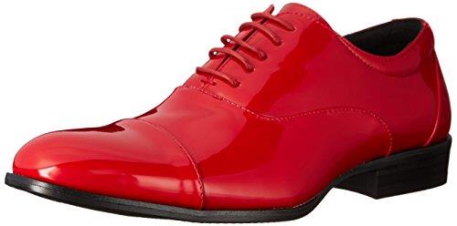 STACY ADAMS Men's Gala Cap-Toe Tuxedo Lace-Up Oxford Shoe, Red Patent, 10.5