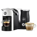 Lavazza, A Modo Mio Jolie and Milk Coffee Machine, Coffee Capsule Machine with Integrated Milk Frother and Removable Grid, Compatible with A Modo Mio Coffee Pods, 1250 W, 220–240 V, 50–60 Hz, White