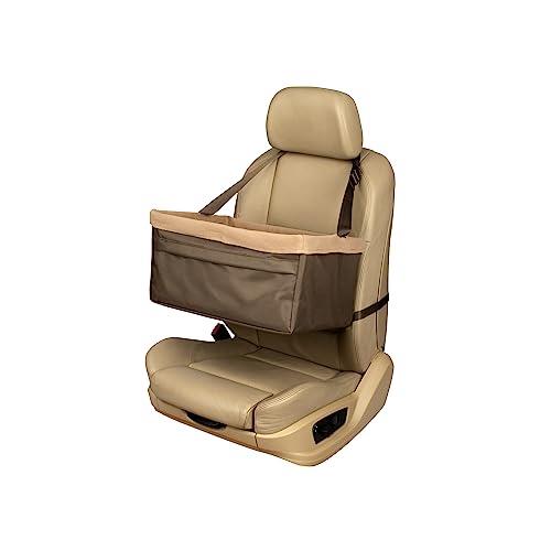 PetSafe Happy Ride Booster Seat - Dog Booster Seat for Cars, Trucks and SUVs - Easy to Adjust Strap - Durable Fleece Liner is Machine Washable and Easy to Clean - Extra Large, Brown (62347)