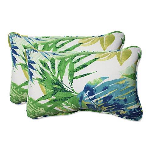 Pillow Perfect Outdoor/Indoor Soleil Rectangular Throw Pillow (Set of 2), Blue/Green