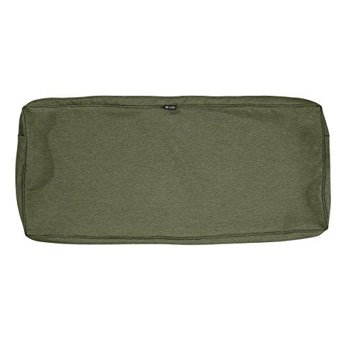 Classic Accessories Montlake Water-Resistant 42 x 18 x 3 Inch Outdoor Bench/Settee Cushion Slip Cover, Patio Furniture Swing Cushion Cover, Heather Fern Green, Patio Furniture Cushion Covers