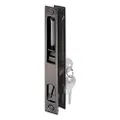 Prime-Line MP1033 Sliding Door Handle, 6-5/8 in, Diecast, Black, Hook Style, Flush Mount, Keyed, (1 Set)