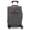 Travelpro Platinum Elite Softside Expandable Luggage, 8 Wheel Spinner Suitcase, USB Port, Fits up to 15" Laptop, Men and Women, Business Plus, Vintage Grey, Carry-On 20-Inch, Platinum Elite Softside