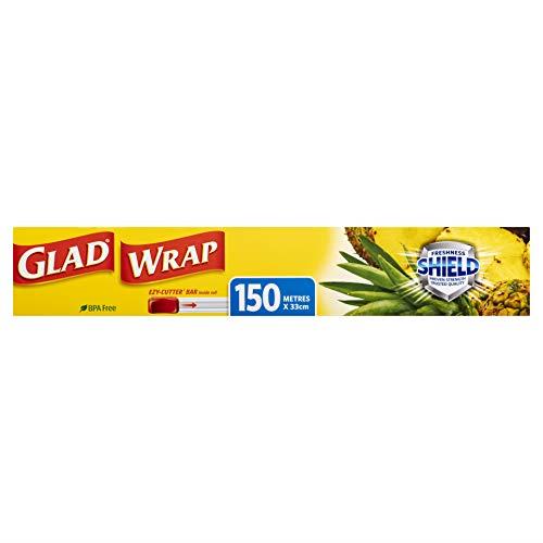 Glad Wrap, 150 Metre Clear Cling Wrap, BPA-Free, Microwave Ready, 150m x 33cm, 1 Count