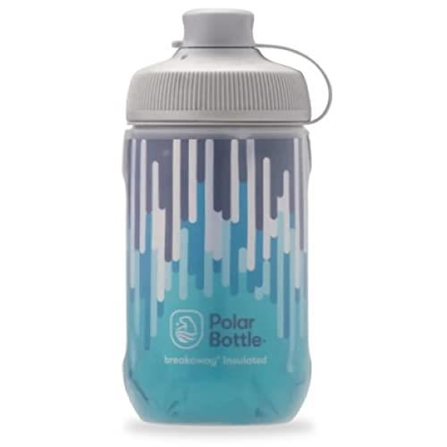 Polar Bottle - Zipper - 12oz Muck, Slate Blue & Turquoise - Insulated Water Bottle - Ideal for Your Mountain Bike Adventure - Keeps Water Cooler Longer, Fits Most Bike Bottle Cages