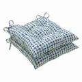 Pillow Perfect Outdoor | Indoor Alauda Porcelain Wrought Iron Seat Cushion (Set of 2), 19 X 18.5 X 5, Blue