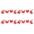 Beistle 2 Piece Crab Decorations Banners for Luau Theme Nautical Beach Décor Under The Sea Party Supplies, 8" x 6', Red