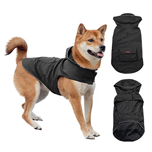 KONG Packable Rain Jacket for Dogs Black Large