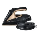 Tower T22008BKG CeraGlide Cordless Steam Iron with Ceramic Soleplate and Variable Steam Function, Black and Gold