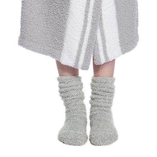 Barefoot Dreams CozyChic Youth Socks - Heathered Ocean/White Stripe, One Size