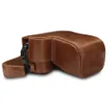 MegaGear Sony Alpha A6400 MegaGear MG1656 Ever Ready Genuine Leather Camera Case Compatible with Sony Alpha A6100, A6400 (18-135mm) - Brown Camera Case, Brown (MG1656)