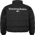 Tommy Jeans Men's Graphic Puffer Jacket, Black, Large