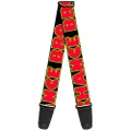 Buckle-Down Premium Guitar Strap, No Chance Bro Black/Yellow/Red, 29 to 54 Inch Length, 2 Inch Wide