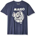 Nintendo Men's So Mario T-Shirt, Premium Navy Heather, X-Large