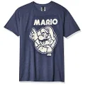 Nintendo Men's So Mario T-Shirt, Premium Navy Heather, X-Large