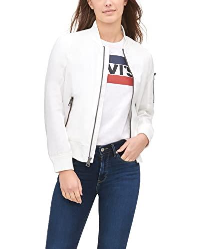 Levi's Women's Melanie Bomber Jacket (Standard & Plus Sizes), White, Large
