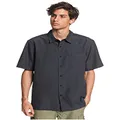 Quiksilver Men's Centinela 4 Button Up Comfort Fit Pocket Shirt, Black Centinella, Medium