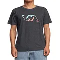RVCA Men's Premium Red Stitch Short Sleeve Graphic Tee Shirt, Facets/Black, Small
