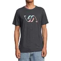RVCA Men's Premium Red Stitch Short Sleeve Graphic Tee Shirt, Facets/Black, Small