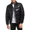 Calvin Klein Puffer Jacket-Men, Winter Coat, Water Resistant, Black, Large