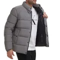 Calvin Klein Puffer Jacket-Men, Winter Coat, Water Resistant, Reflective Silver, Large