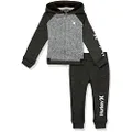 Hurley baby-boys Hoodie and Joggers 2-piece Outfit Set, Anthracite/Grey, 18 Months