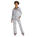 Vera Bradley Women's Plus Cotton Pajama Set with Long Sleeve Button-up Shirt and Pants (Extended Size Range), Perennials Misty Surf, Medium