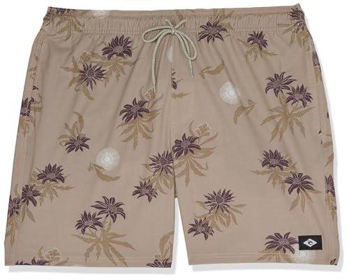 Rip Curl Men's Sun Razed Floral Volley 17-Inch Boardshorts, Taupe, Small