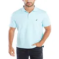 Nautica Men's Classic Fit Short Sleeve Solid Soft Cotton Polo Shirt, Bright Aqua Solid, Large