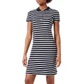 Tommy Hilfiger Women's Slim Polo Stripe Dress, Breton Stripe/DSR Sky White, Small