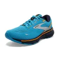 Brooks Men's Ghost 15 GTX Waterproof Neutral Running Shoe, Blue/Peacoat/Orange, 13