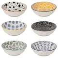 Now Designs Pinch Bowls, Bits & Dots, Assorted Colors - Dia 3.75 in x 1 in, 2oz | Set of 6.