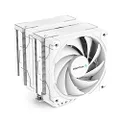 DeepCool AK620 WH CPU Air Cooler Mighty 260w TDP All-White 6 Copper Heat Pipes Dual-Tower CPU Cooler with FK120 Fans Each 120mm PWM 1850RPM 68.99CFM for Intel LGA 1700/1200/1151/1150/1155 AMD AM5/AM4